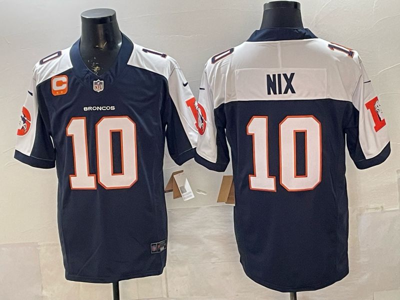 Men 2026 Denver Broncos #10 Nix blue white three generations Nike Limited NFL Jersey style 002->denver broncos->NFL Jersey